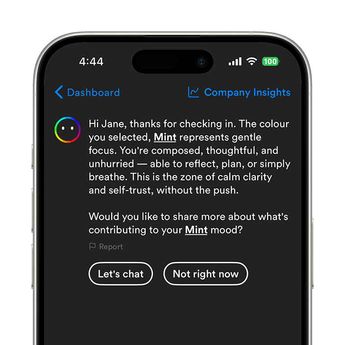 MOOD.ai app chat preview