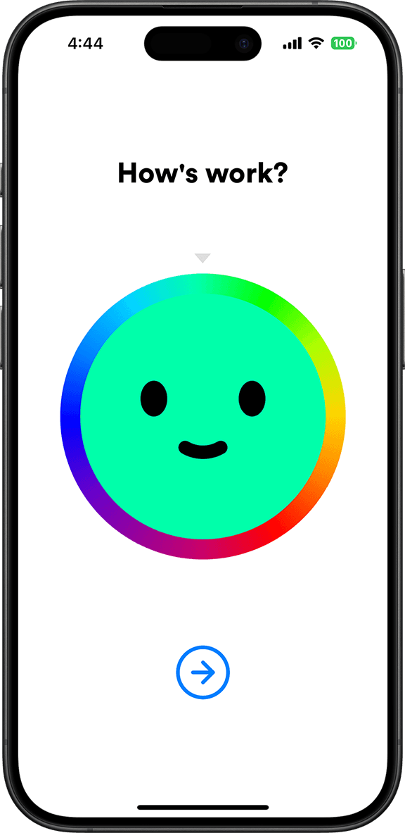 MOOD.ai app check-in preview