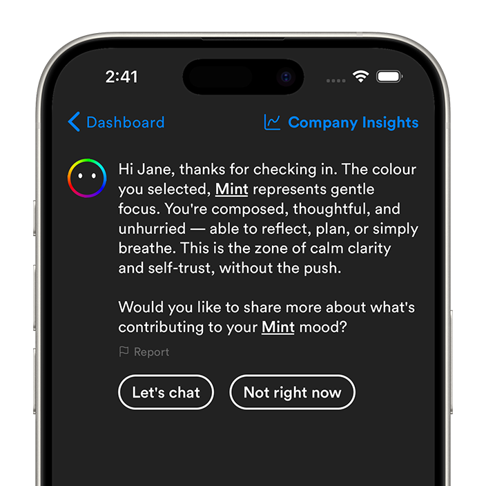 MOOD.ai app chat preview